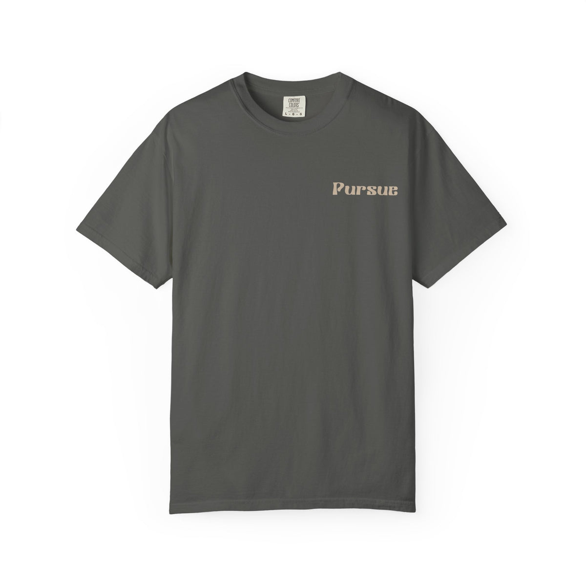 Perfect Peace T-Shirt – 'Pursue' Front Script with Isaiah 26:3 Scenic Back