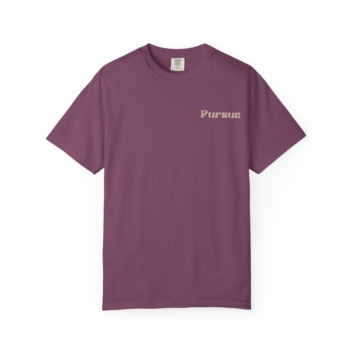 Perfect Peace T-Shirt – 'Pursue' Front Script with Isaiah 26:3 Scenic Back