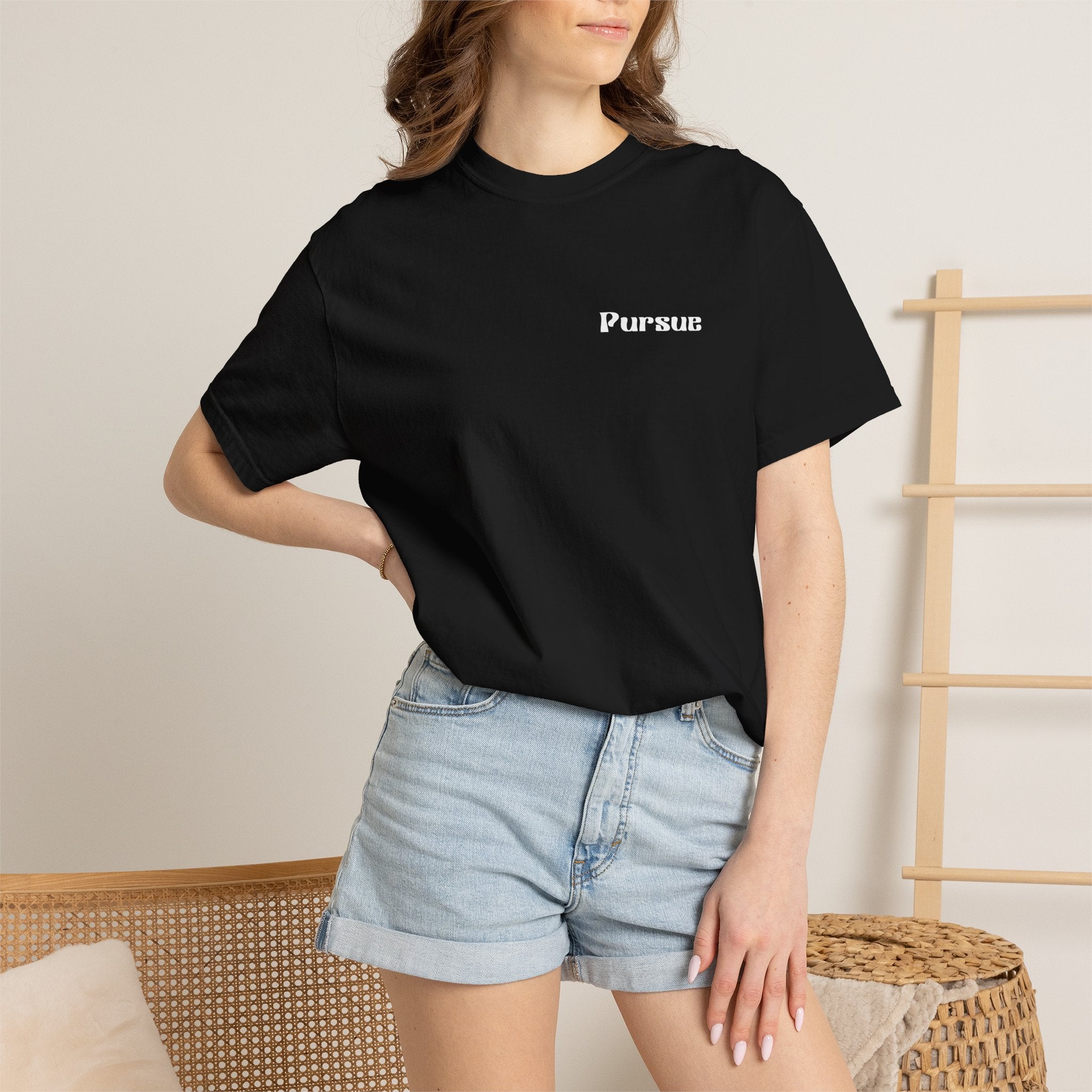 Faith Over Fear T‑Shirt — 'Pursue' Chest Logo, Psalm 118:6 Christian Tee