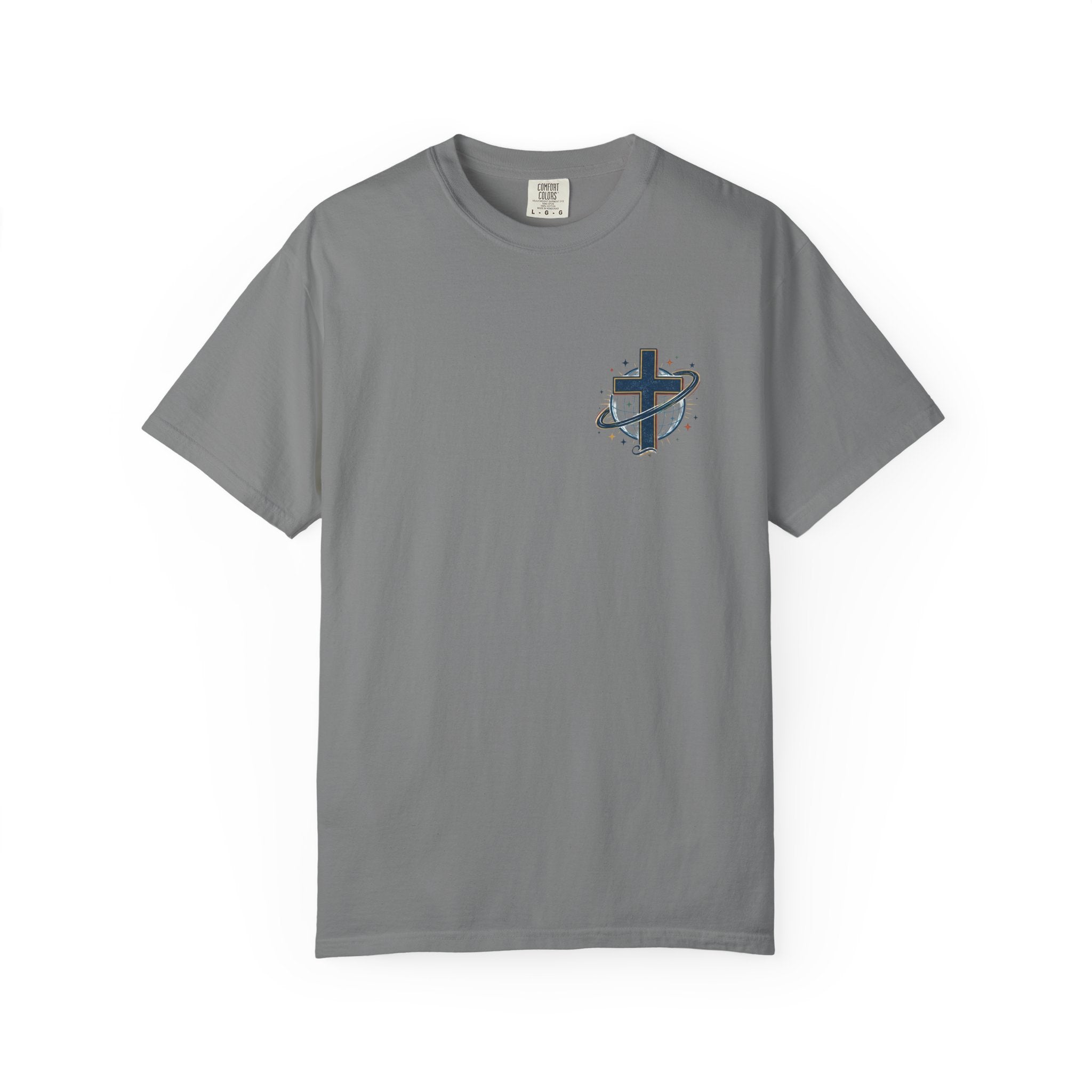 Jesus On Top T-Shirt — Faith Graphic Tee with Globe Design