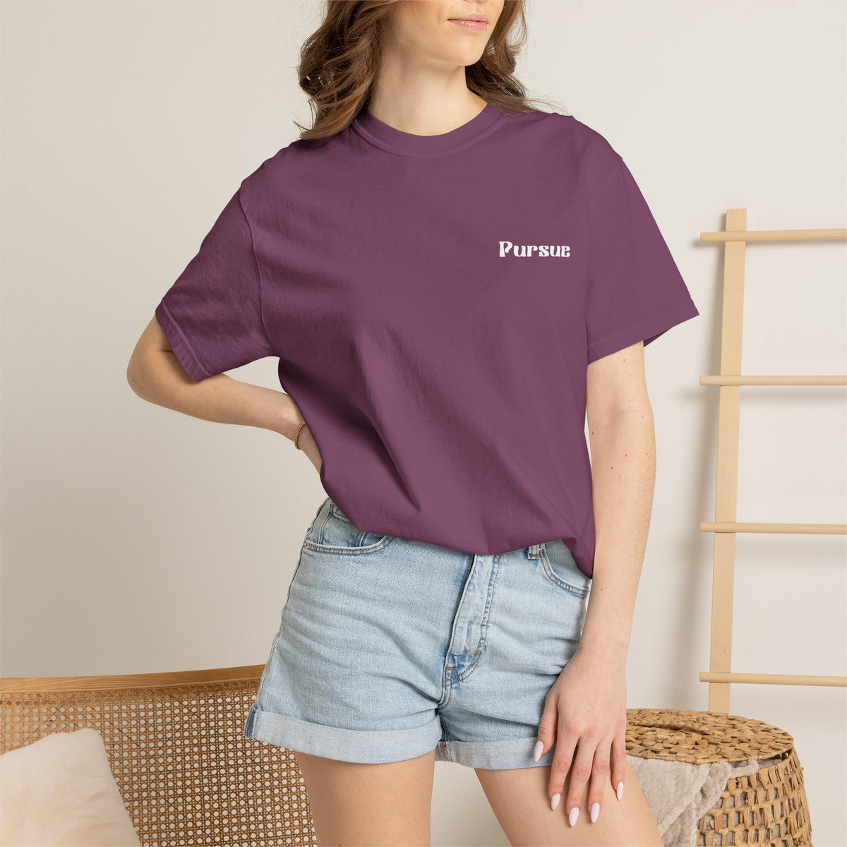 Faith Over Fear T‑Shirt — 'Pursue' Chest Logo, Psalm 118:6 Christian Tee