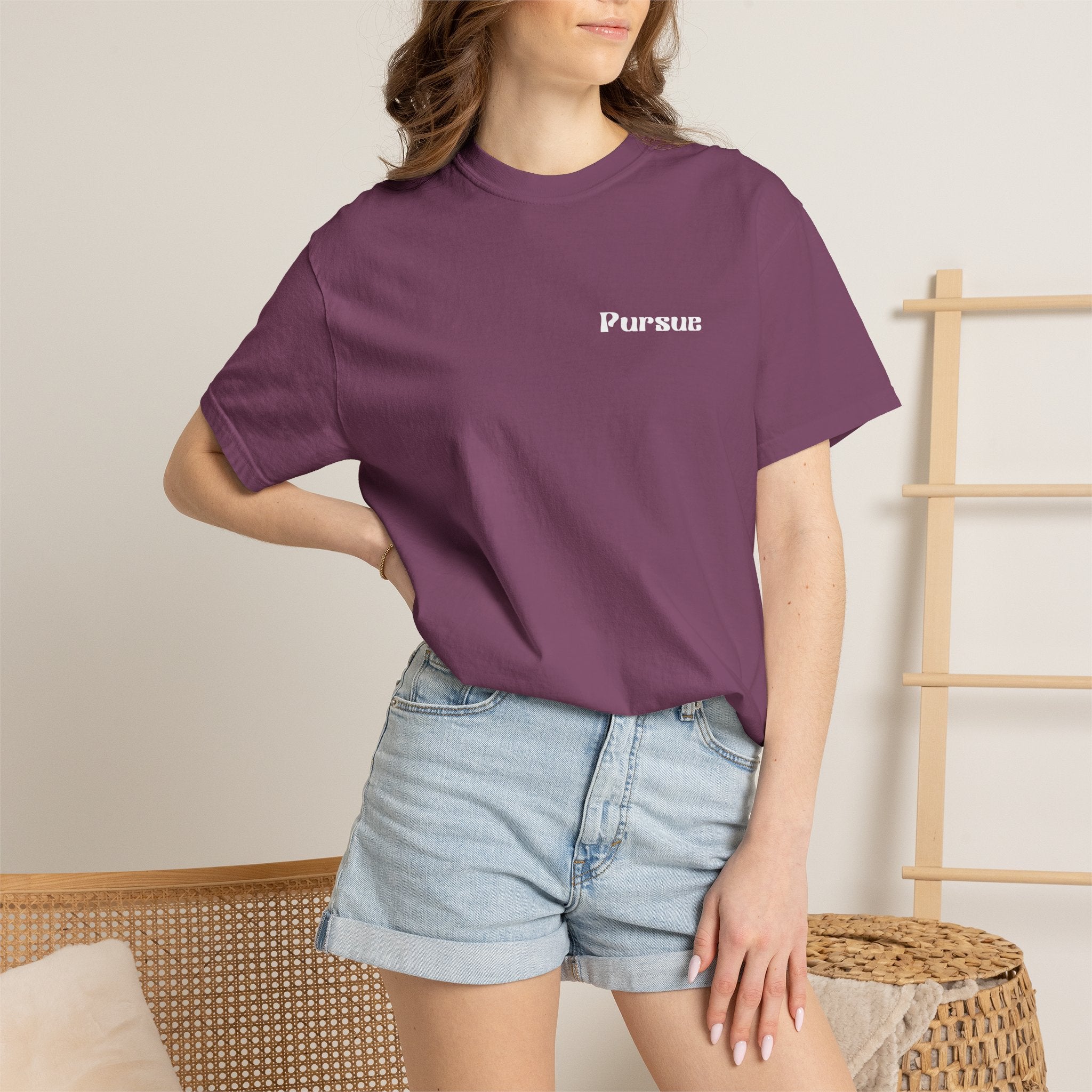 Faith Over Fear T‑Shirt — 'Pursue' Chest Logo, Psalm 118:6 Christian Tee