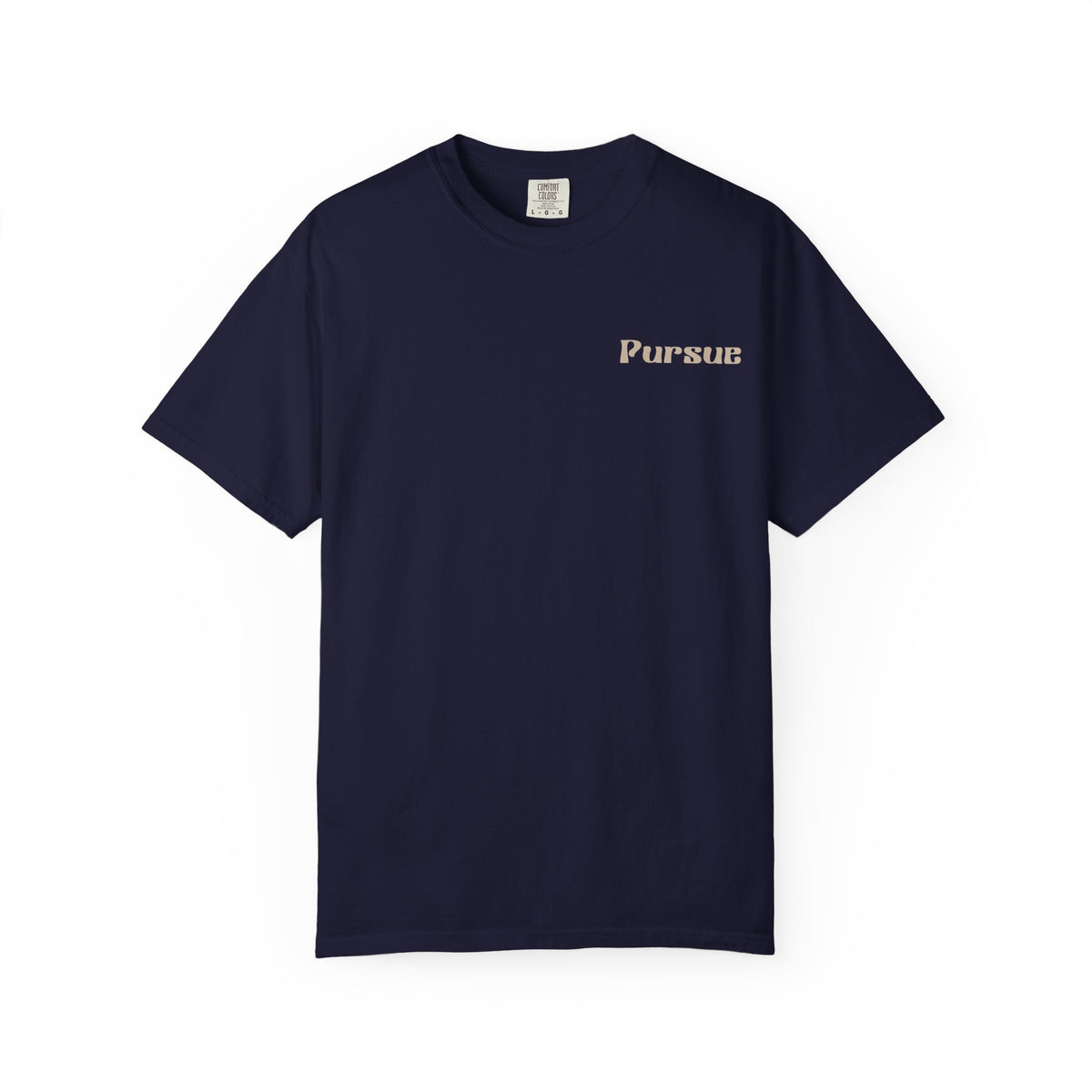 Perfect Peace T-Shirt – 'Pursue' Front Script with Isaiah 26:3 Scenic Back