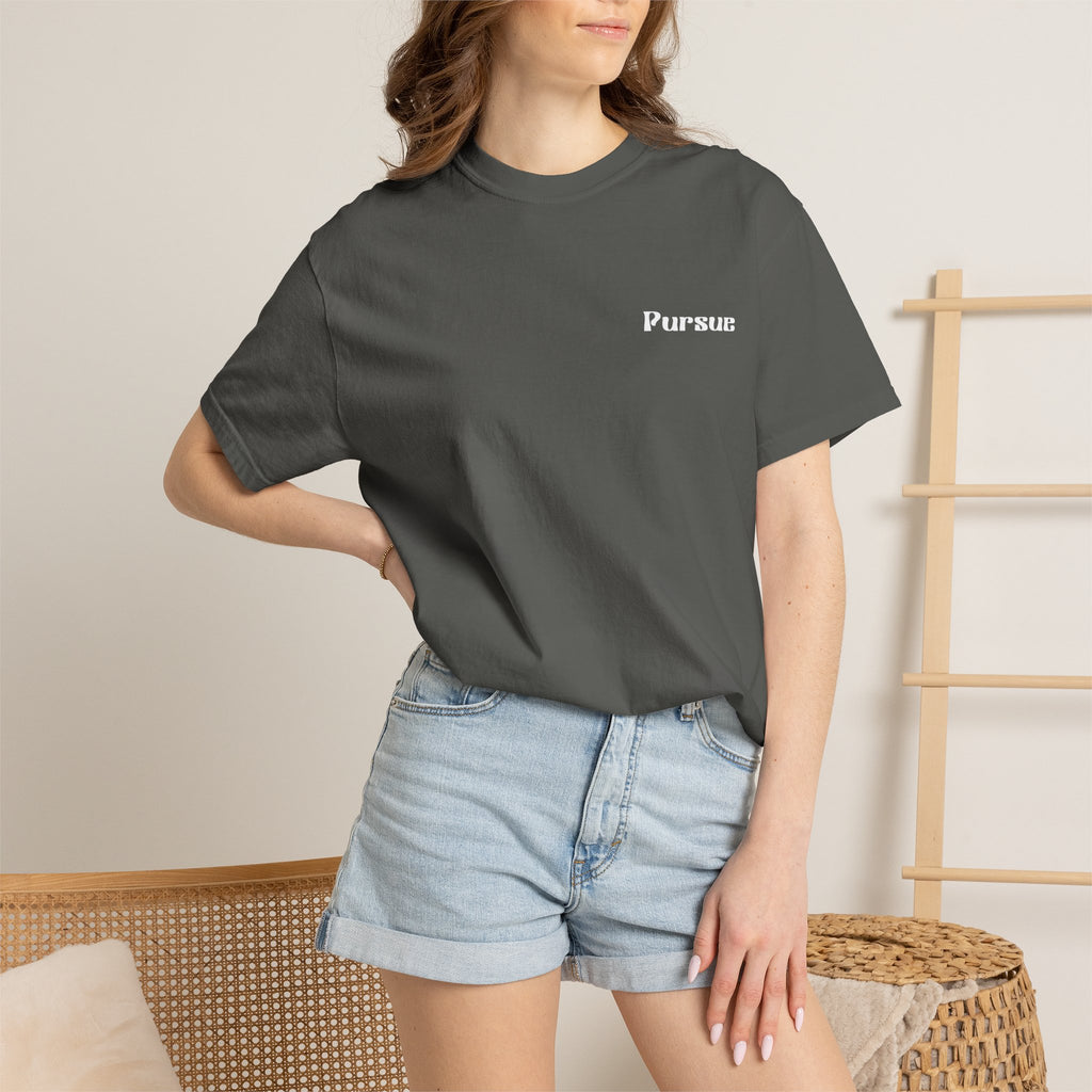 Faith Over Fear T‑Shirt — 'Pursue' Chest Logo, Psalm 118:6 Christian Tee