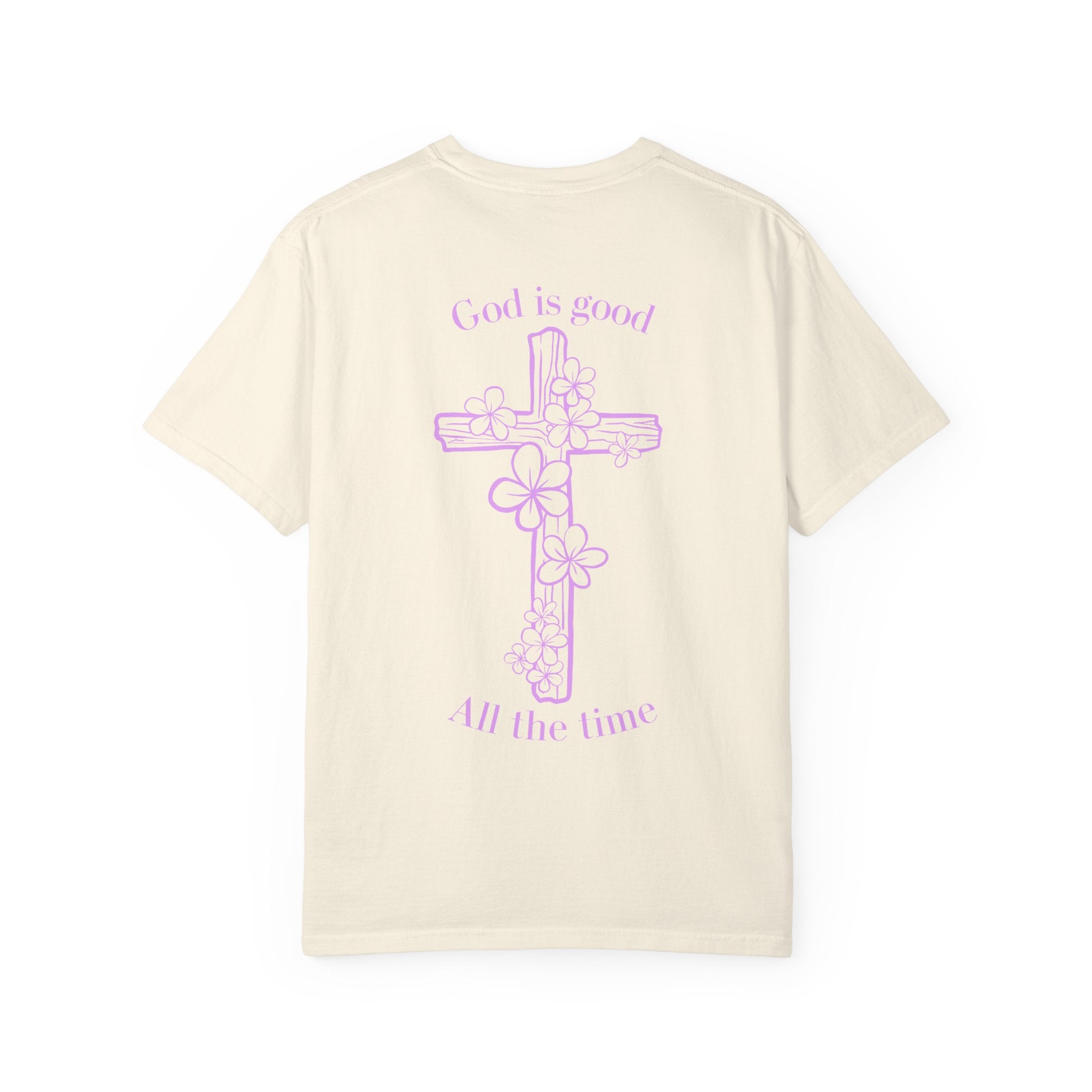 Faith Cross T-Shirt — "God Is Good All The Time" Floral Graphic