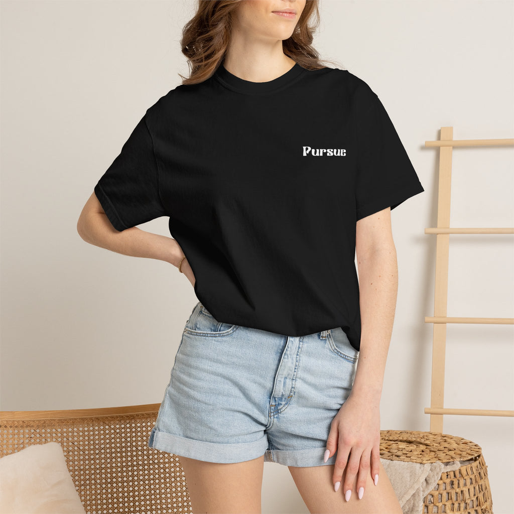 Faith Over Fear T‑Shirt — 'Pursue' Chest Logo, Psalm 118:6 Christian Tee